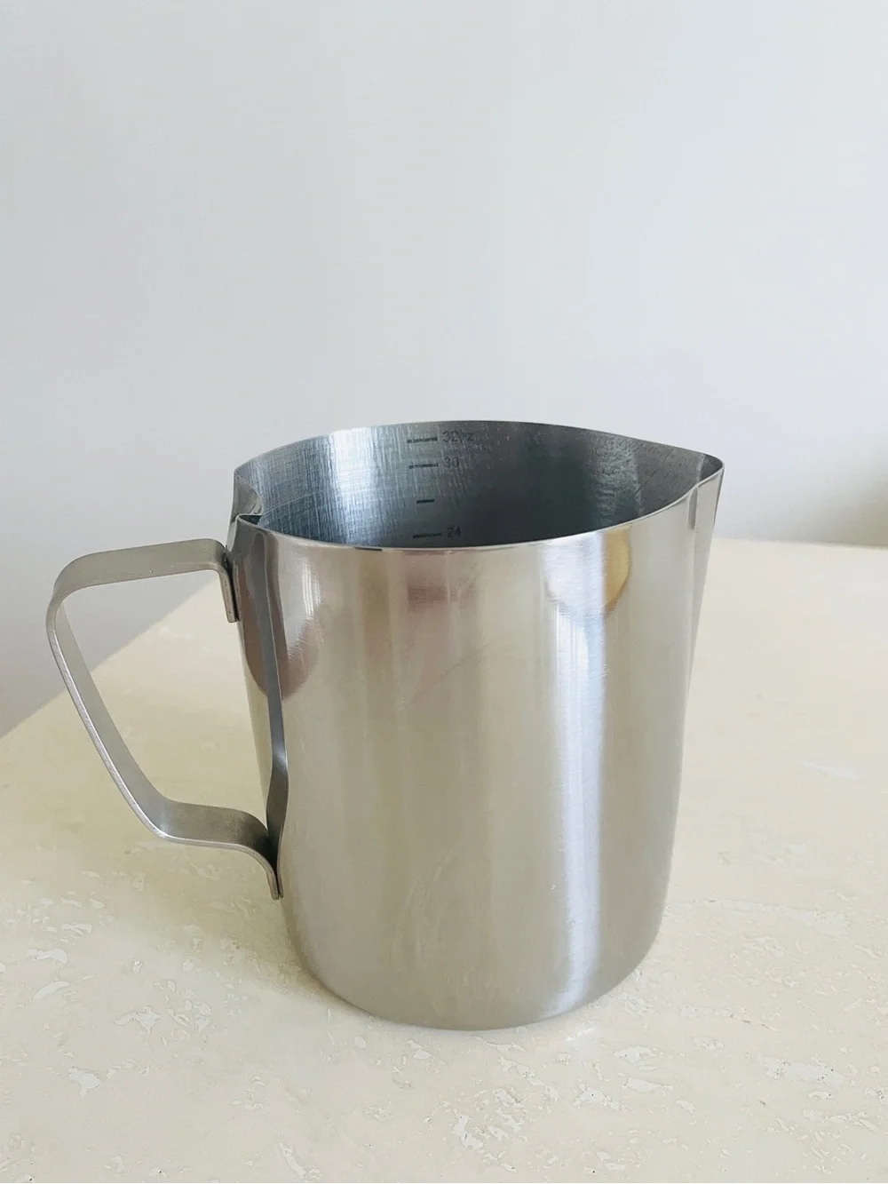32 oz Large Milk Steamer Frother Pitcher Handle Stainless Steel Coffee Shop